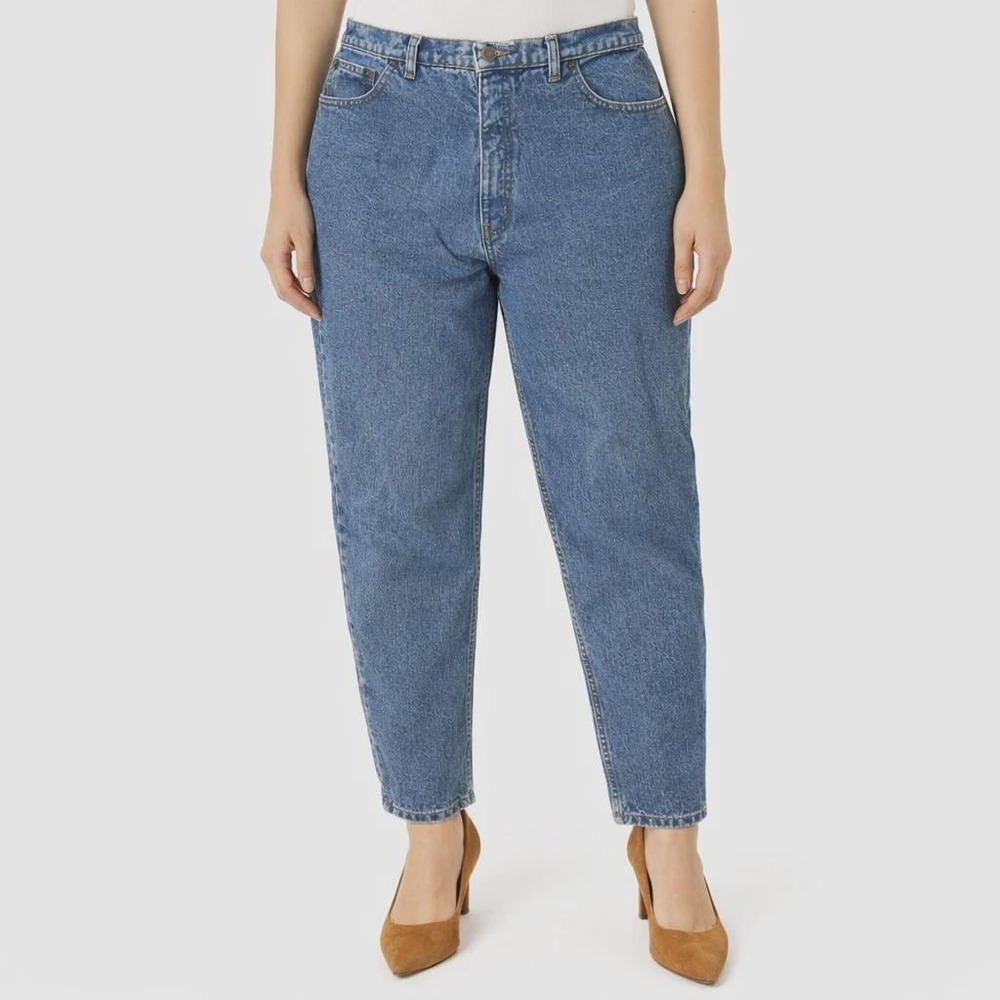90s Vintage Faded Glory Reverse Fit Jeans Womens Size 14 Medium Wash High Rise